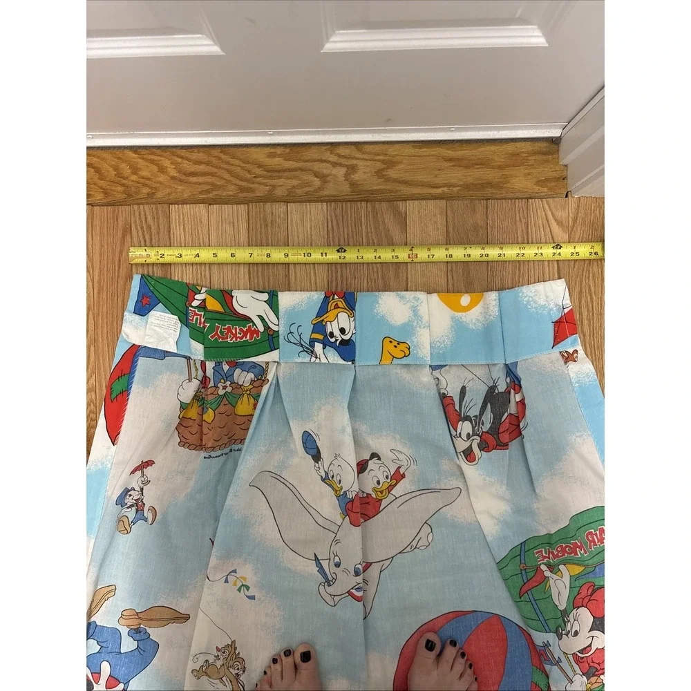 Vtg Disney Mickey Mouse Hot Air Balloon Minnie Dumbo Goofy Ducks Curtain